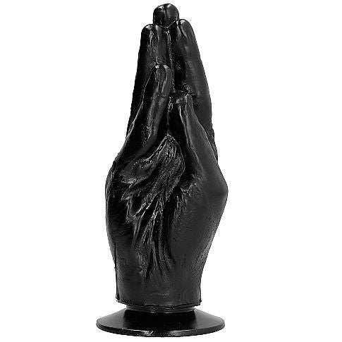 ALL BLACK Maxi Dildo Fisting a forma di mano Nero 23 cm