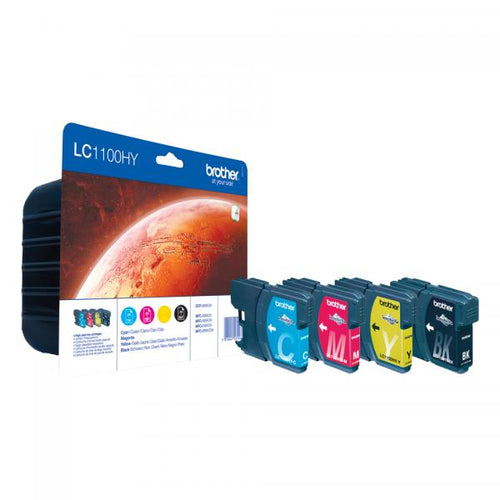 Brother LC-1100HY cartuccia d'inchiostro Originale Nero, Ciano, Magenta, Giallo (LC1100HYVALBPDR - Warranty: 12M)