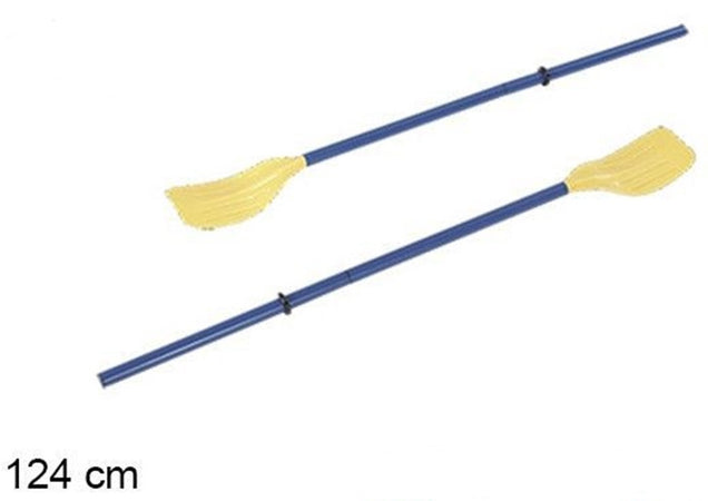 Coppia Remi Di Plastica Pagaia Per Barca Canoa Canottaggio Kayaing 124 Cm 017539