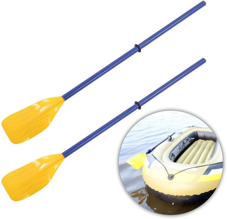 Coppia Remi Di Plastica Pagaia Per Barca Canoa Canottaggio Kayaing 124 Cm 017539