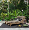 Daybed con cuscino Sanur in legno di Teak con finitura color sabbia, per esterno