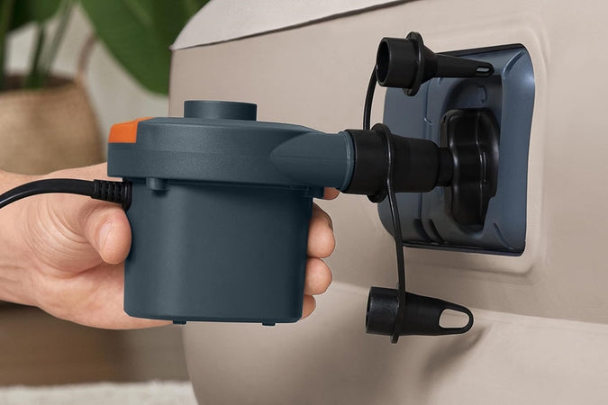 Pompa Ad Aria Elettrica Di Gonfiaggio Con Adattatori Per Valvole 220v Portatile 020053