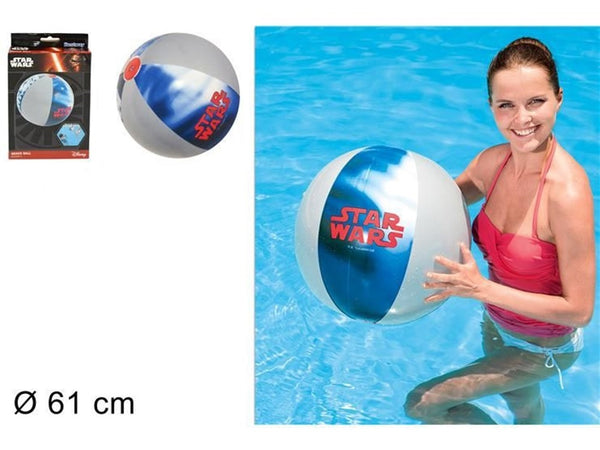Pallone Mare Spiaggia Spicchi Blu Grigio Star Wars 61 Cm Gonfiabile Bambini 019969