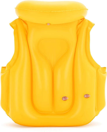 Giubbotto Da Nuoto Gonfiabile Per Bambini Piccoli Galleggiamento 51x46cm Giallo 019948