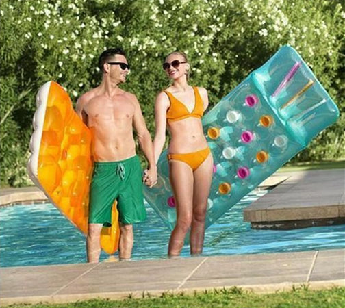 Materassino Gonfiabile 18 Buchi Fashion Mare Piscina Traparente Colorato 188x71cm 019951