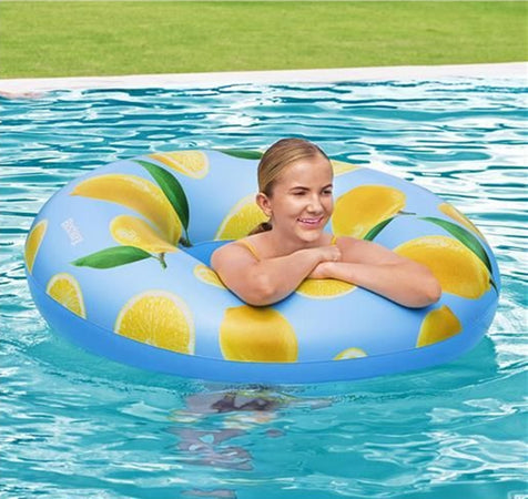 Ciambella Salvagente Gonfiabile Per Piscina Stampa Al Limone Profumato ø119cm 019976