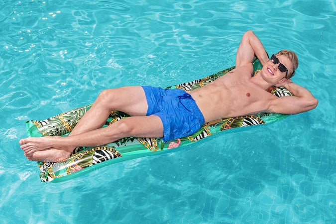 Materassino Gonfiabile Fantasia Floreale 183x69cm Per Mare Spiaggia Piscina 019962