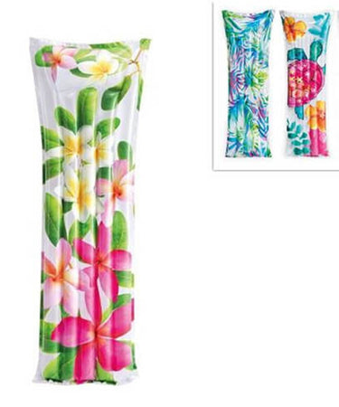 Materassino Ad Aria Gonfiabile Galleggiante Fantasia Florale Tropicale 183x69cm 019961