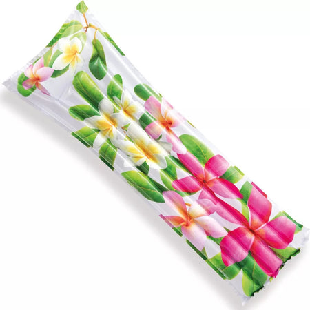 Materassino Ad Aria Gonfiabile Galleggiante Fantasia Florale Tropicale 183x69cm 019961