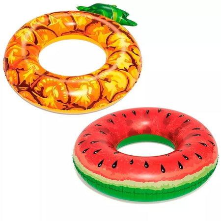 Ciambella Galleggiante Salvagente Gonfiabile Mare Piscina Forma Anguria Ananas 019960