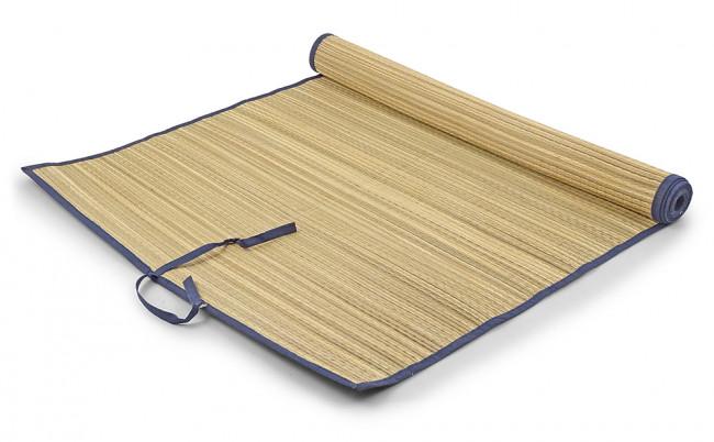 Stuoia da spiaggia e campeggio in paglia richiudibile con laccetto 180 x 60 cm
