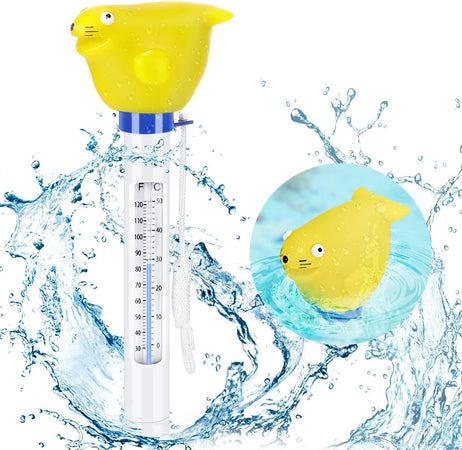 Termometro Per Piscina Vasca Bambini Animaletto Galleggiante Con Cordino 21cm 016989