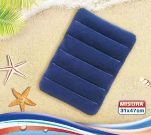 Box Cuscino Floccato Gonfiabile 31x47cm Cuscinetto Mare Piscina Poggiatesta 017169
