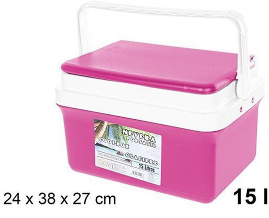 Frigo Borsa Termica Frigorifero Portatile Con Coperchio Piatto Da 15 Lt Con Maniglia