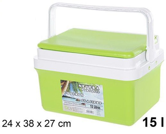 Frigo Borsa Termica Frigorifero Portatile Con Coperchio Piatto Da 15 Lt Con Maniglia