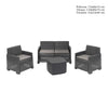 Set Salotto Como Effetto Rattan Intrecciato Con Divano Poltrone Tavolino Contenitore