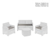 Set Salotto Como Effetto Rattan Intrecciato Con Divano Poltrone Tavolino Contenitore