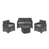 Set Salotto Como Effetto Rattan Intrecciato Con Divano Poltrone Tavolino Contenitore