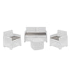 Set Salotto Como Effetto Rattan Intrecciato Con Divano Poltrone Tavolino Contenitore