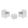 Set Salotto Esterno Con 2 Poltrone Tavolino Contenitore Effetto Rattan Cuscini Giardino