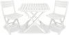 Set Salotto Con 2 Sedie Tavolo Da Giardino Pieghevole Resistente Camping Bianco 006669