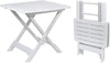 Set Salotto Con 2 Sedie Tavolo Da Giardino Pieghevole Resistente Camping Bianco 006669