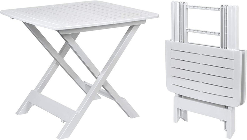 Set Salotto Con 2 Sedie Tavolo Da Giardino Pieghevole Resistente Camping Bianco 006669