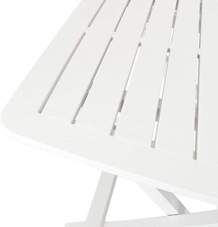 Set Salotto Con 2 Sedie Tavolo Da Giardino Pieghevole Resistente Camping Bianco 006669