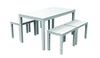 Set Salotto Samoa Da 5pz Con Tavolo Rettangolare 4 Panche 4 Posti Bianco Arredo 090644