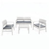 Set Salotto Giardino Esterno Con Divano 2 Poltrone Tavolino Effetto Rattan Con Cuscini