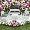 Set Salotto Giardino Esterno Con Divano 2 Poltrone Tavolino Effetto Rattan Con Cuscini