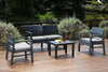 Set Salotto Giardino Esterno Con Divano 2 Poltrone Tavolino Effetto Rattan Con Cuscini