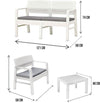 Set Salotto Giardino Esterno Con Divano 2 Poltrone Tavolino Effetto Rattan Con Cuscini