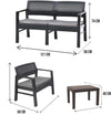 Set Salotto Giardino Esterno Con Divano 2 Poltrone Tavolino Effetto Rattan Con Cuscini