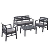 Set Salotto Da Esterno Arredo Giardino Java Con Tavolino 2 Poltrone Divano Con Cuscini