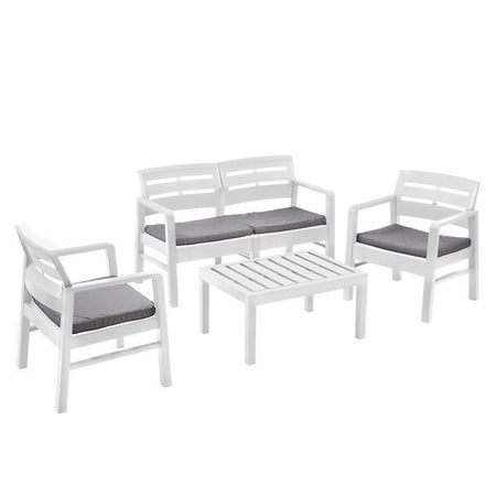 Set Salotto Da Esterno Arredo Giardino Java Con Tavolino 2 Poltrone Divano Con Cuscini