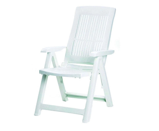 Sedia Pieghevole Poltrona Bianca Arredo Esterno Da Giardino 60x61x109h Cm 851016