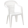 Set 6 Pz Sedia Bianca Poltrona Plastica Impilabile Con Braccioli 54x53x80 Cm 862456