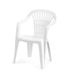 Set 6 Pz Sedia Bianca Poltrona Plastica Impilabile Con Braccioli 54x53x80 Cm 862456