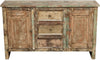 Biscottini Credenza Biscottini legno massello recupero anticata 138x36x84 ante e 3 cassetti