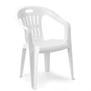 Set 4pz Sedia Da Giardino Bianca Poltrona In Plastica Monoblocco Con Braccioli 862401