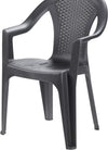 Set 4pz Sedia Giardino Con Schienale Effetto Rattan 54x56x81cm Plastica Antracite 669512a