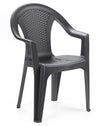 Set 4pz Sedia Giardino Con Schienale Effetto Rattan 54x56x81cm Plastica Antracite 669512a