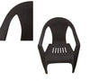 Set 3pz Sedia In Plastica Con Braccioli Antracite Monoblocco Impilabile 53x43x78cm 035990