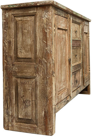 Biscottini Credenza Biscottini legno massello recupero anticata 138x36x84 ante e 3 cassetti