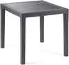 Tavolo Tavolino Quadrato Effetto Finto Rattan Vimini Antracite 79x79x72cm Bar Casa 052024
