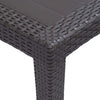 Tavolo Tavolino Quadrato Effetto Finto Rattan Vimini Antracite 79x79x72cm Bar Casa 052024