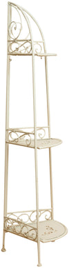 Biscottini Biscottini Etagere Angolo Richiudibile Ferro Bianco Anticato 40x28x110