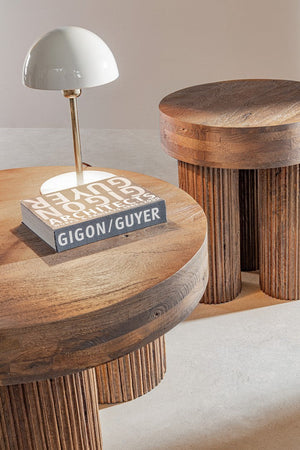 Tavolino "Dacca" struttura in legno di mango per interni