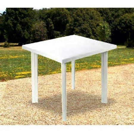 Tavolo In Plastica Da Giardino Tavola Quadrata Bianco 80x75xh72cm Resistente 908604
